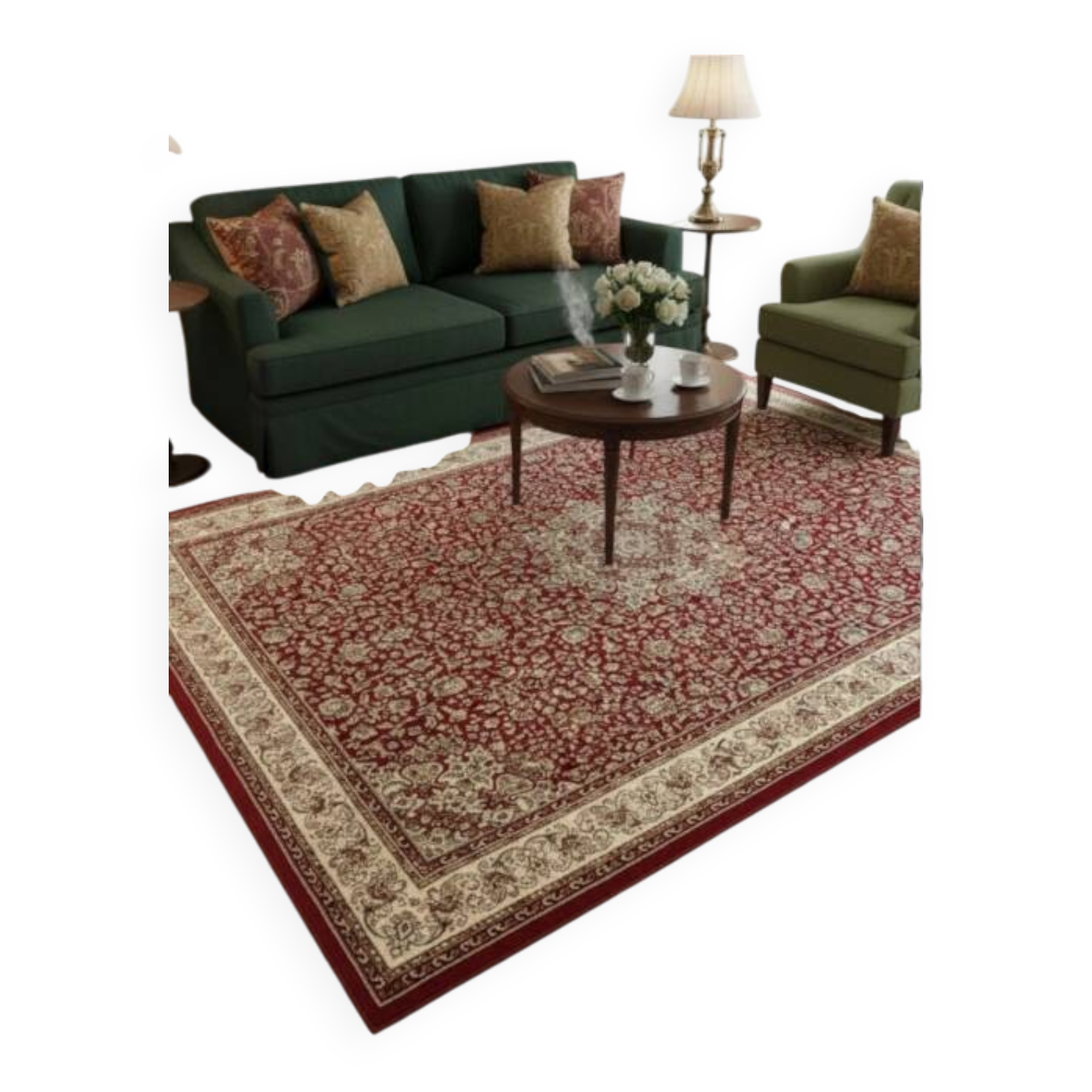 Oriental house rug with patterns