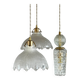 Triple suspension Holophanes et tulipes vintage