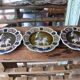 3 antique barbotine plates featuring Joan of Arc "En Avant"