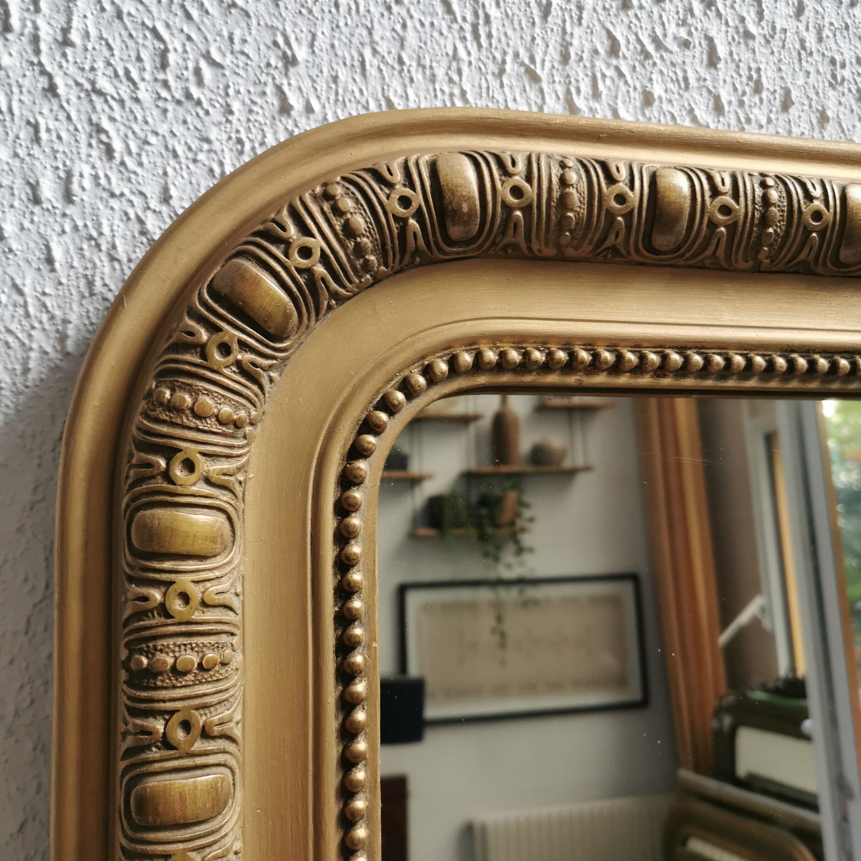 Mirror 90 x 66 cm Louis Philippe old gilded