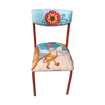 Chaise écolier tapissées avec tissu coloré