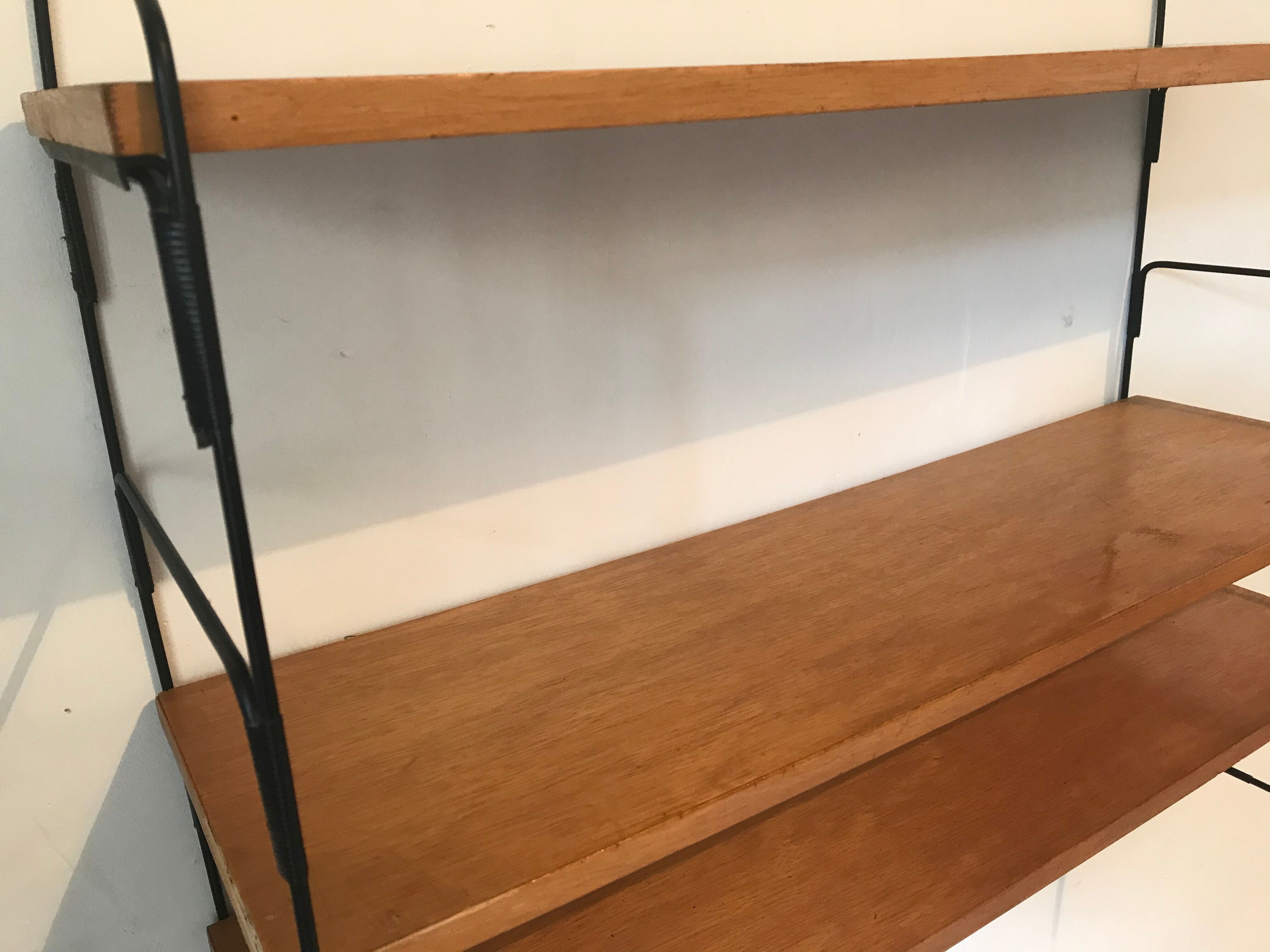 Vintage thong shelf wood and metal