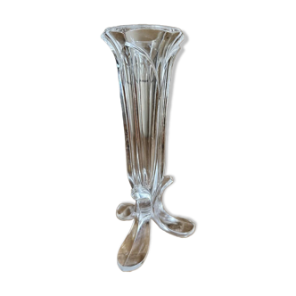 Antique crystal vase on stand