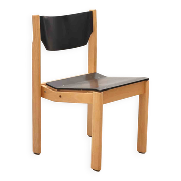 Chaise scandinave noir et hêtre