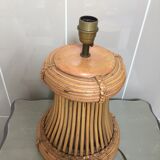 Lamp in wicker and rattan 60s
