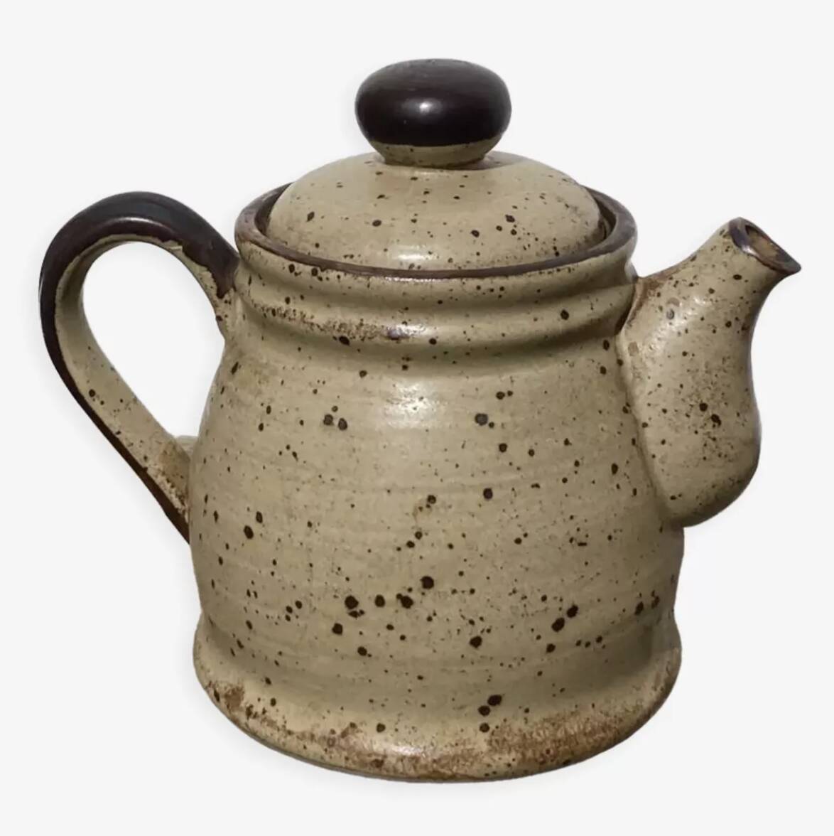 Japanese beige stoneware teapot