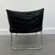 Vintage Mid-Century Scandinavian Modern Black Patchwork Leather Lounge Chair SET From IKEA, 1980s