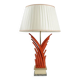 Lampe en métal laqué orange, base marbre, 1970.
