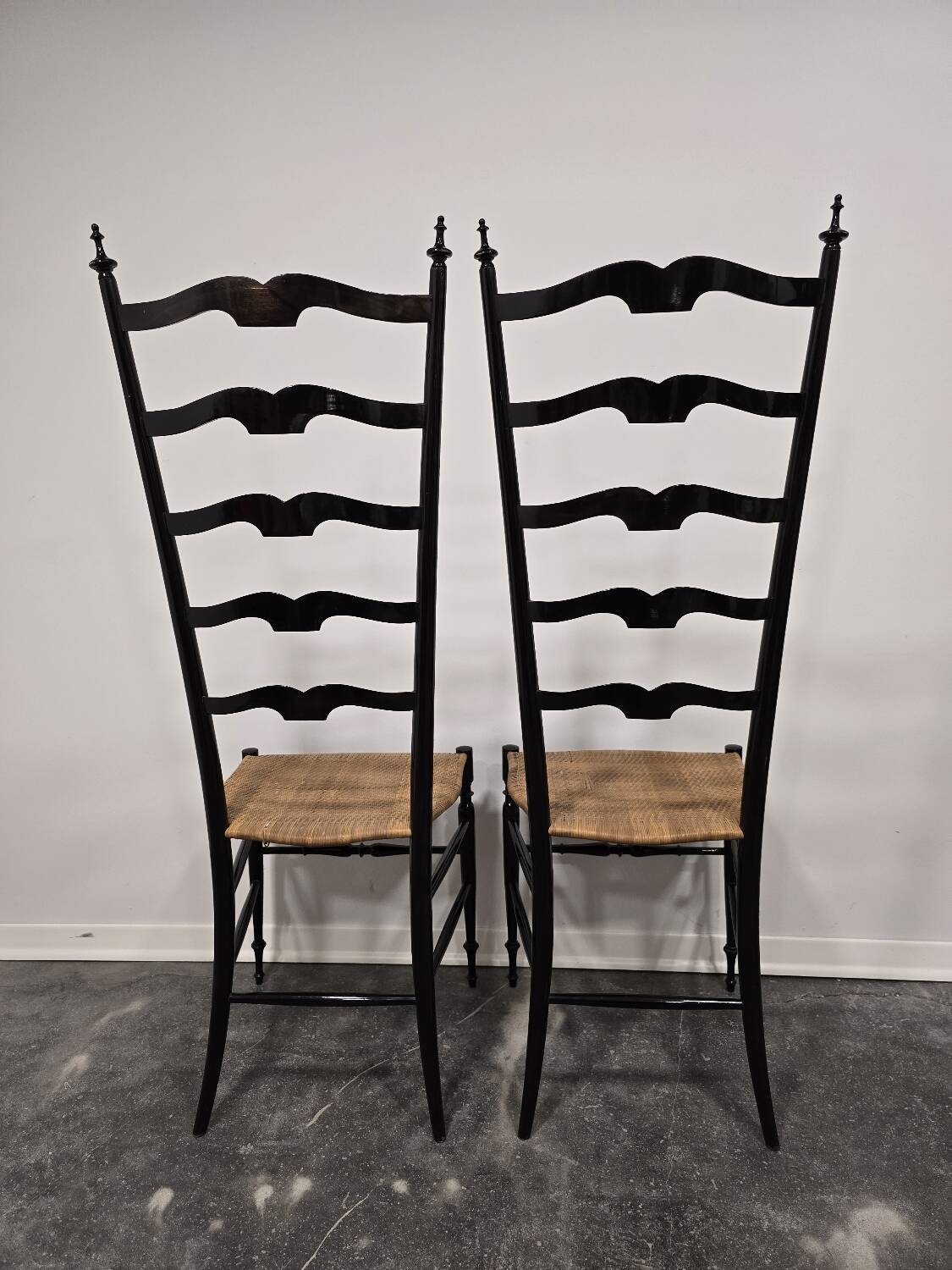 Chaises échelle Paolo Buffa pour Chiavari, Italie années 1950