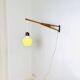 Large Extendable Swivel-Arm Wall Lamp In Wood And Opal Glass, Sweden 1950S