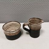 Ceramic set consisting of a sugar bowl and a milk jug from Finns keramik Denmark.