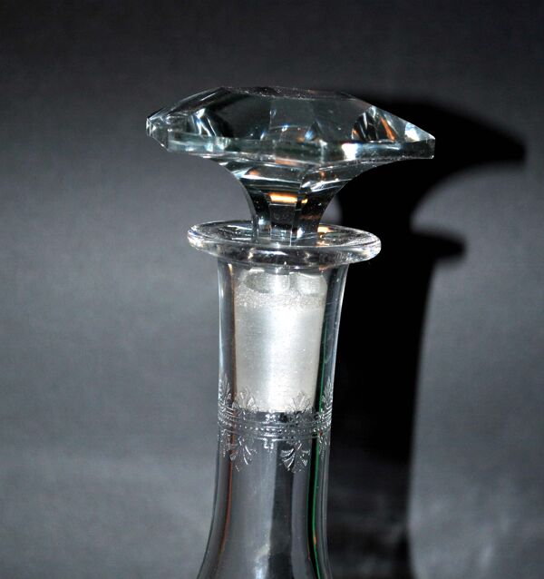 Carafe reims en cristal de saint-louis décor gravé à l'acide ''cristal de roche'' 1930