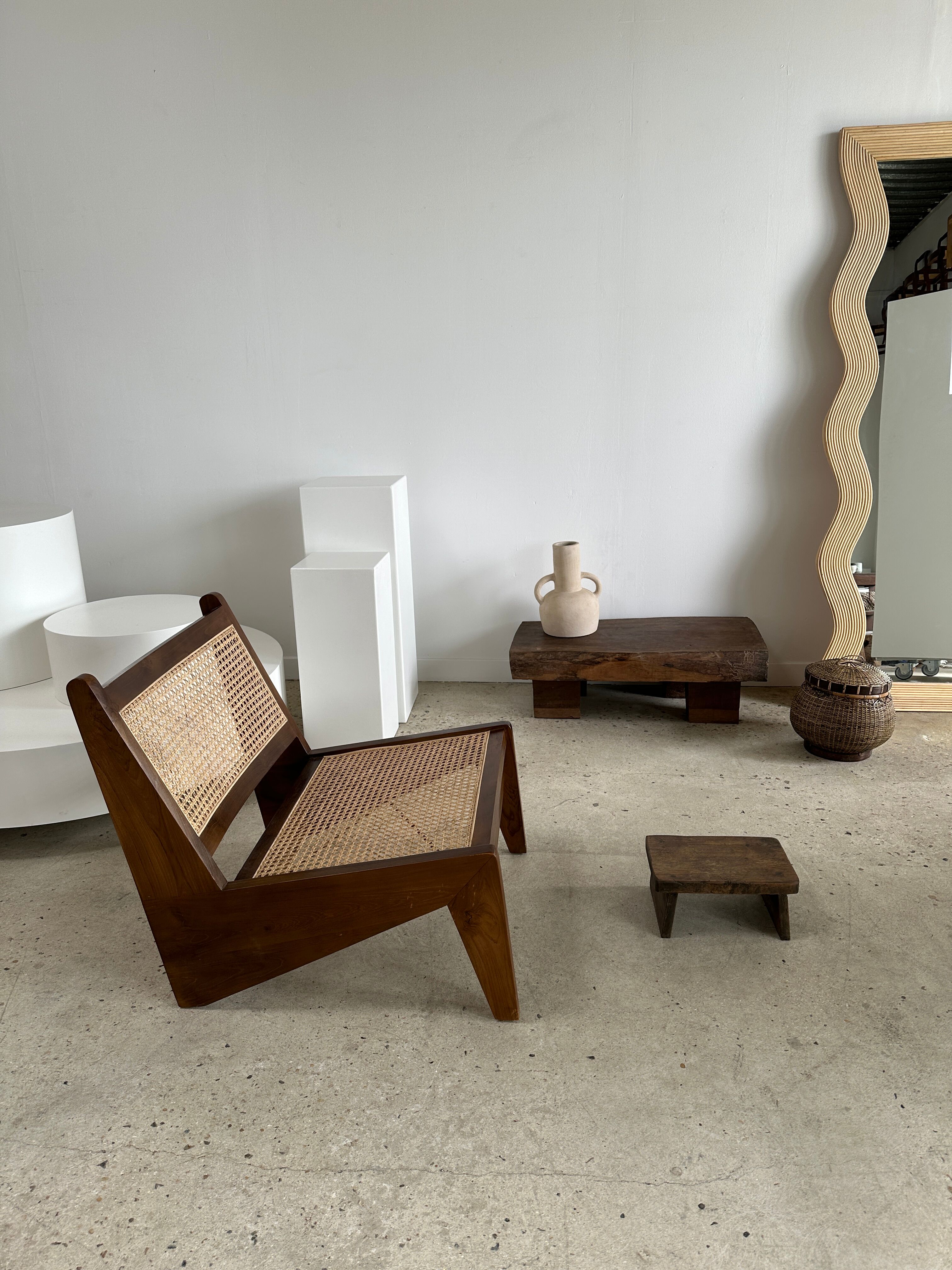 Asian solid wood quadripod brutalist coffee table H30 L81 l42