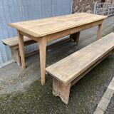 large farm table 185 cm in raw natural fir wood