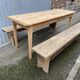 large farm table 185 cm in raw natural fir wood