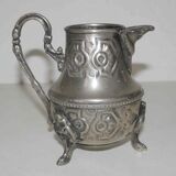 Old teapot "Le Cheval" and milk pot (SBA Fez) in silver metal