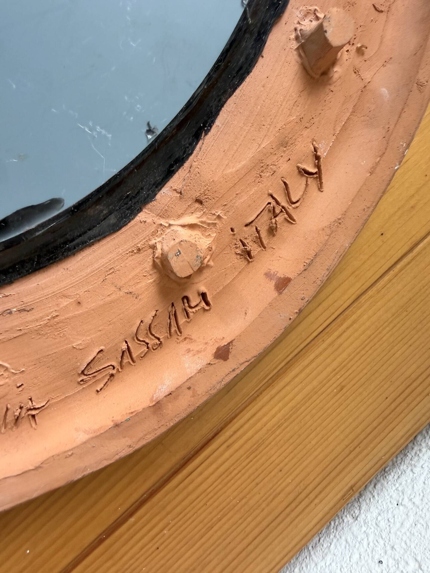 Art mirror Italy in ceramic from the 90s.