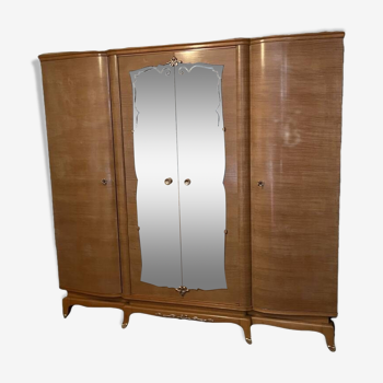 Large bedroom wardrobe 1950 in the Leleu style
