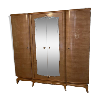 Large bedroom wardrobe 1950 in the Leleu style