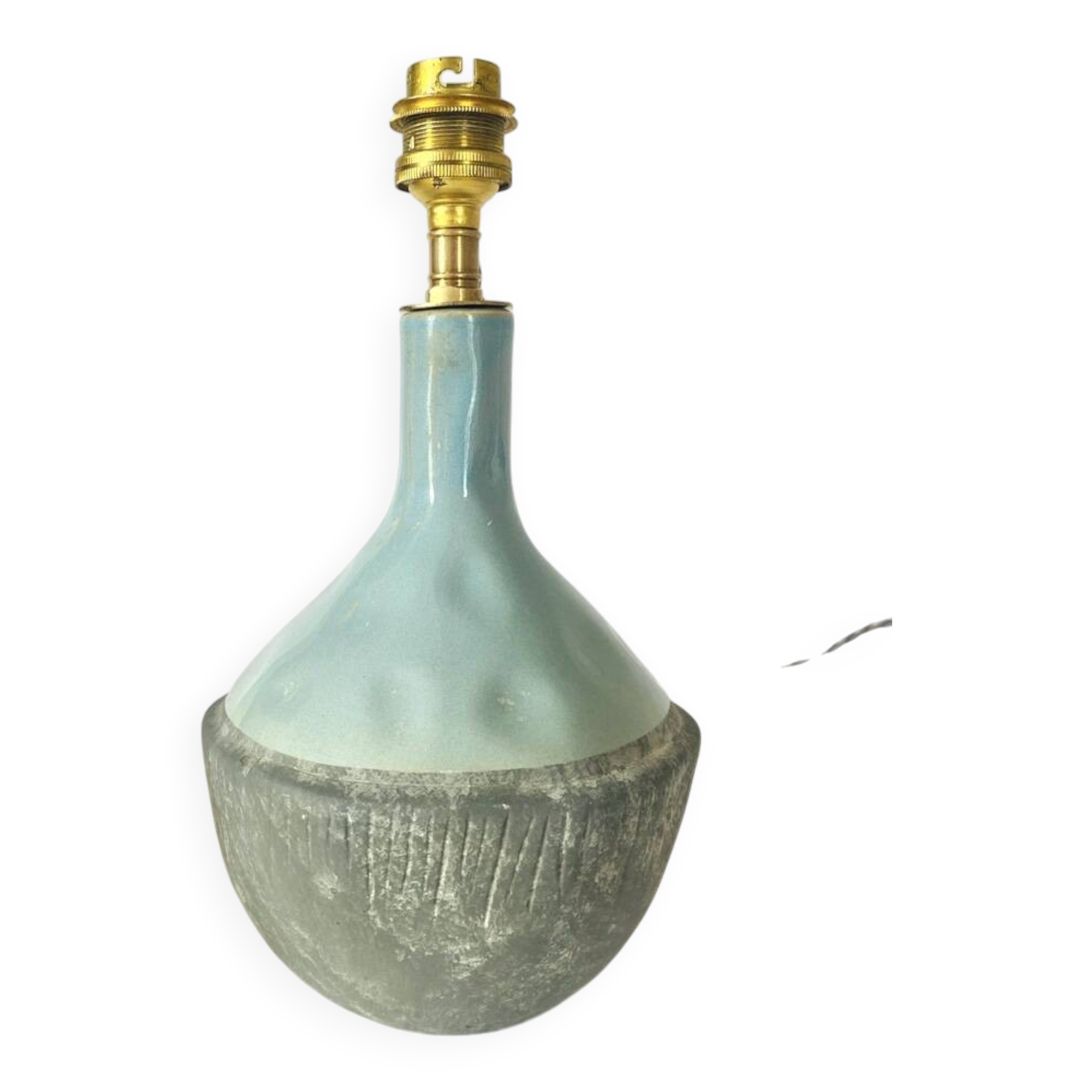 Ceramic lamp base, 2m fabric cable