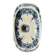 Sauceboat with lid Gien in blue ironstone, "Blue Ibis" service