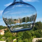 Carafe décanteur forme gondole verre taillé 10 pans cotés plates