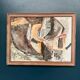 Swedish Original Oil on Canvas – "Abstract Composition" by Eivor Lindberg – 1967 – Signed – Vintage and Framed – 68 × 52 cm (26.8 in × 20.5 in)