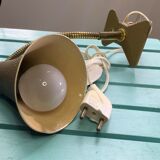 Vintage beige metal clip lamp working condition original electrification