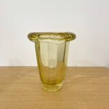 Art Deco vase in thick glass with an inverted rim, 1930s to 1950s.