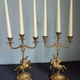 Set of two vintage jumper candlesticks