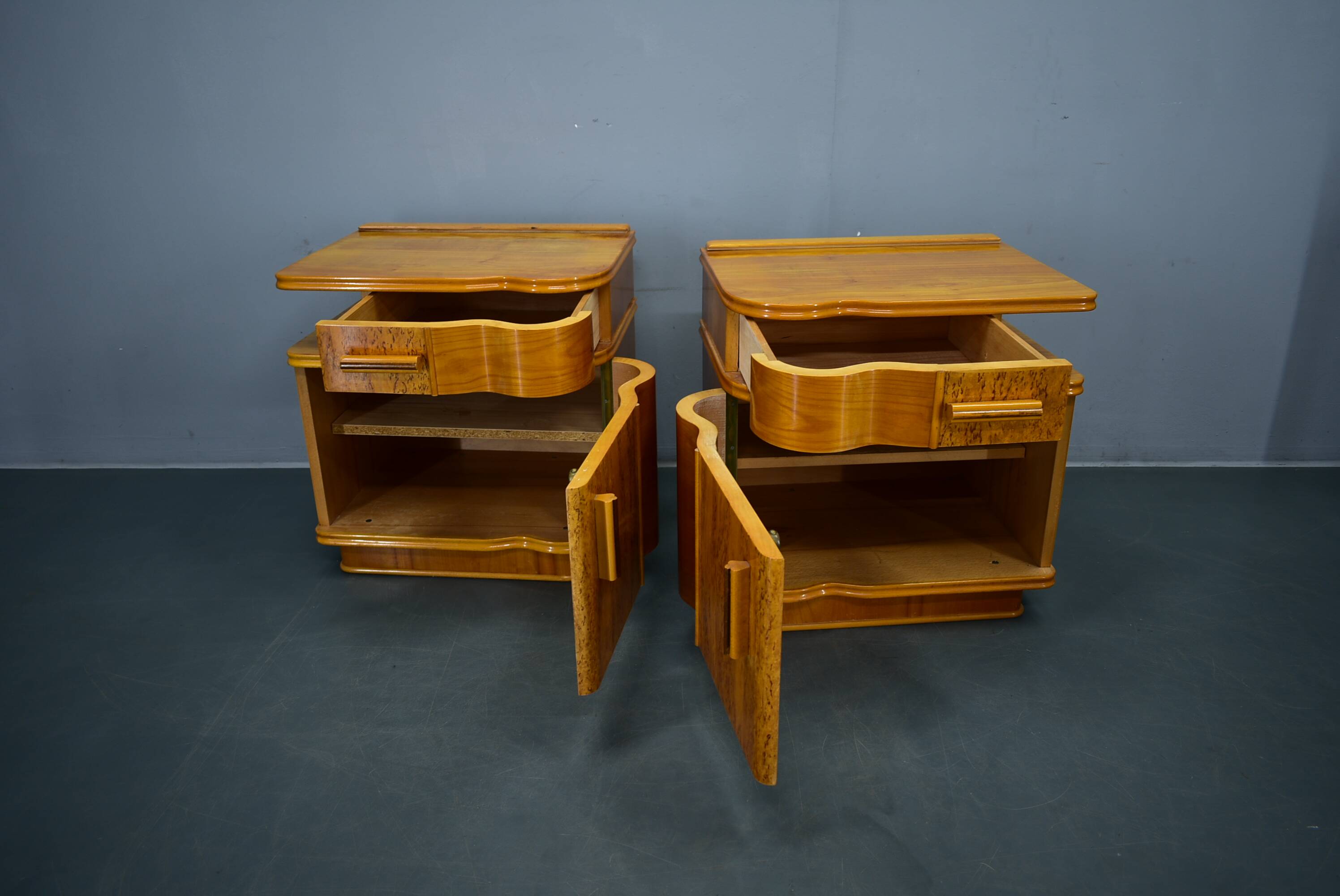 1939s pair of Art Deco bedside tables, Czechoslovakia