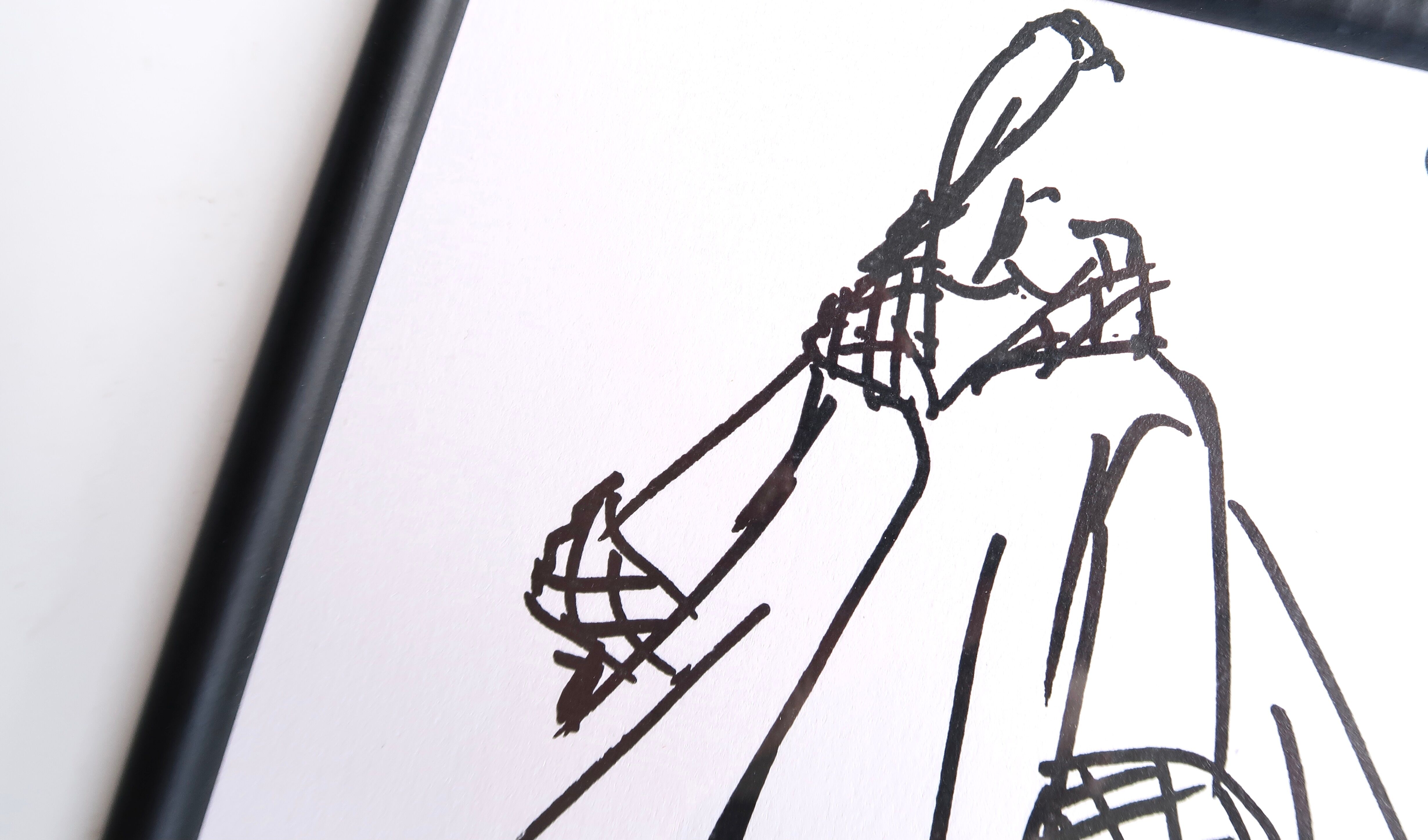 Lithographie dessin de mode Christian Dior, années 80