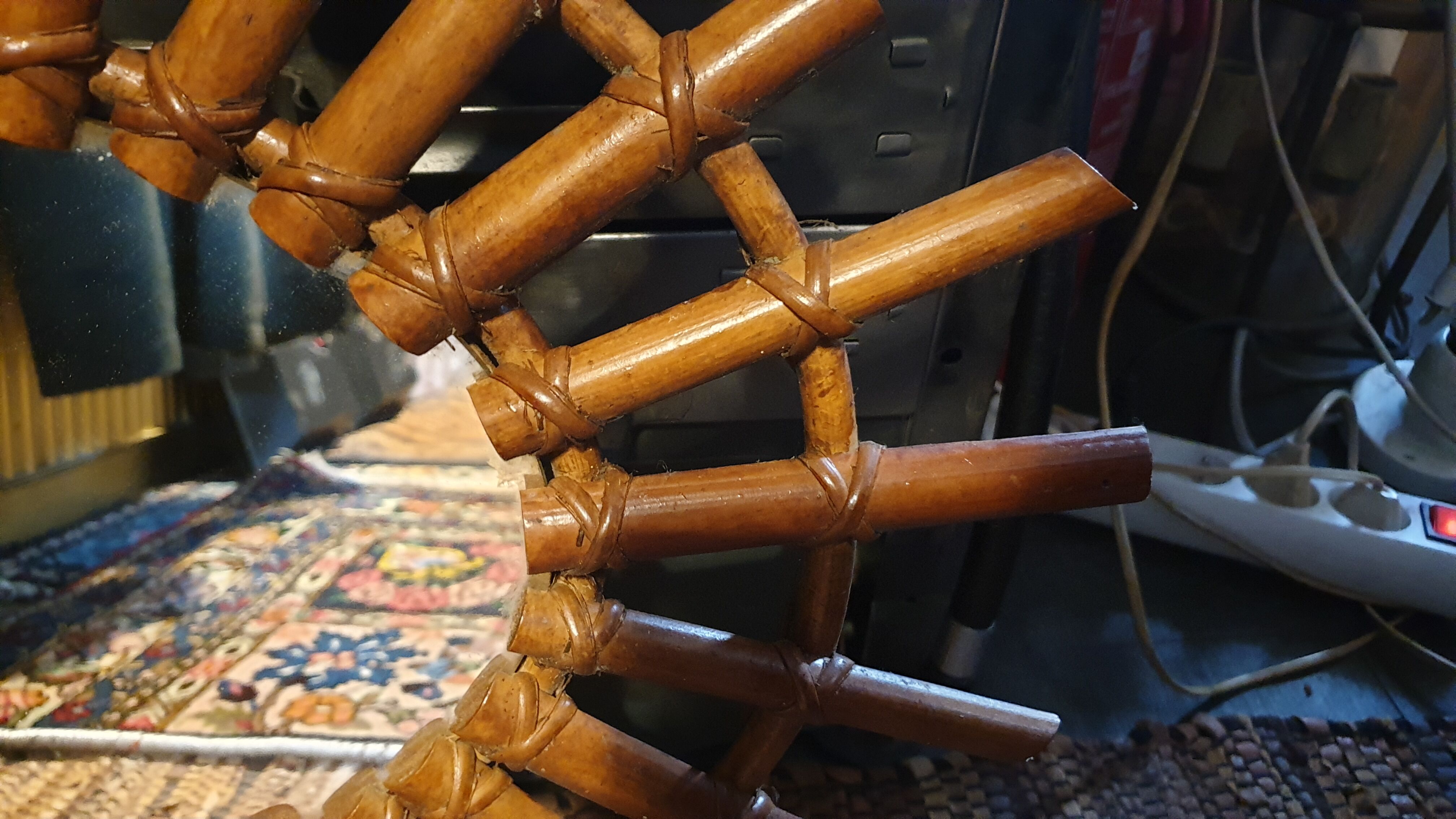 Oval rattan mirror seventies