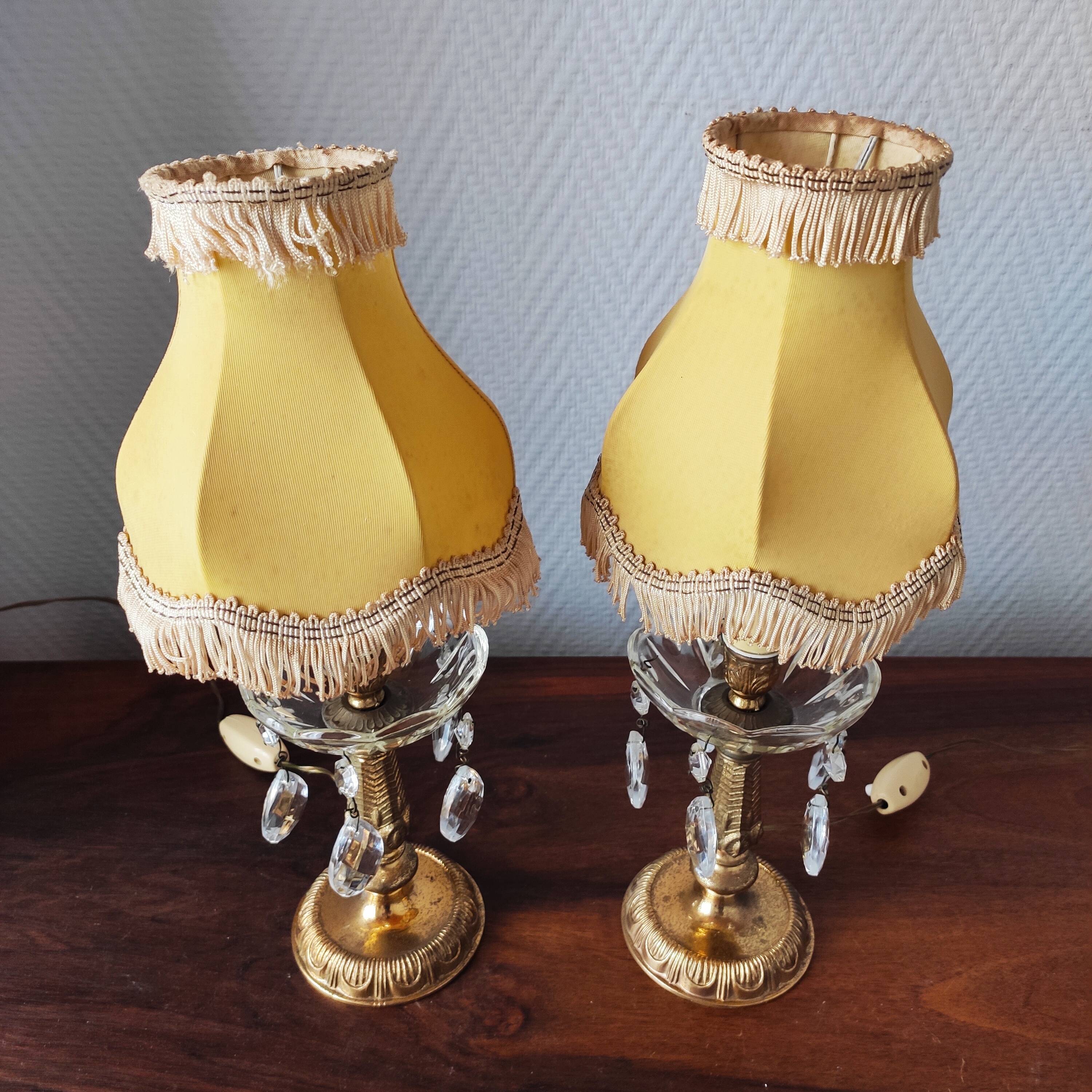 Paire de lampes classique vintage 1950