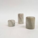 Set of three marble candle sticks, Italy 1970's