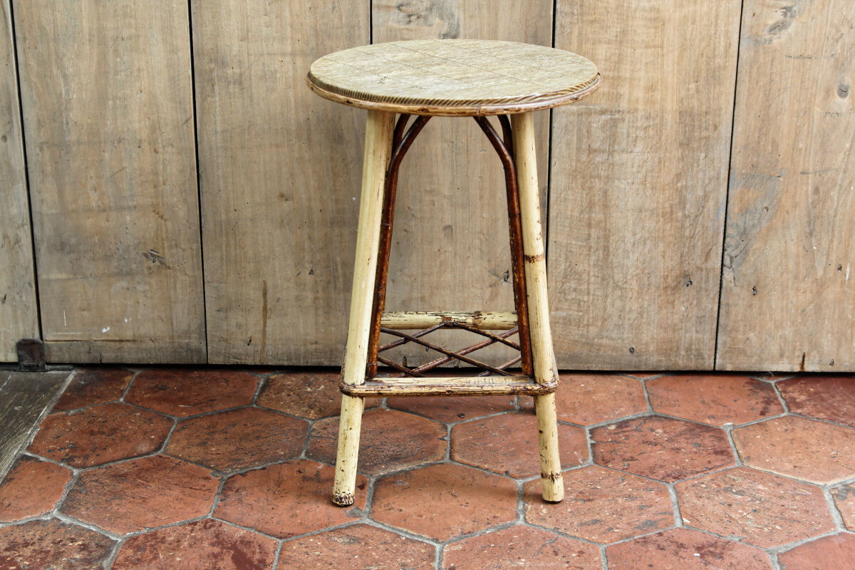 Vintage rattan stool