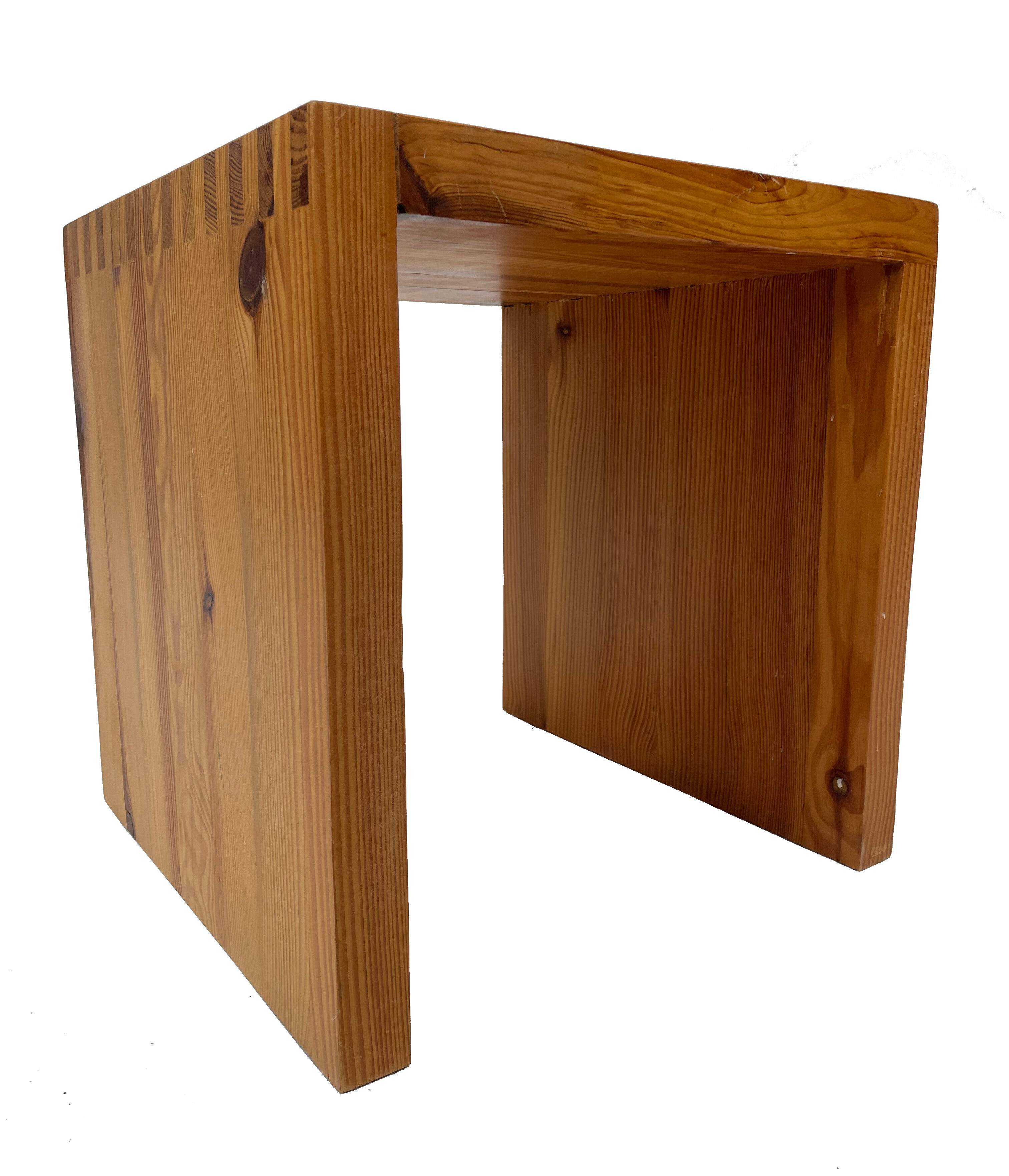 Vintage side table Ate van Apeldoorn, Pine wood 1970s