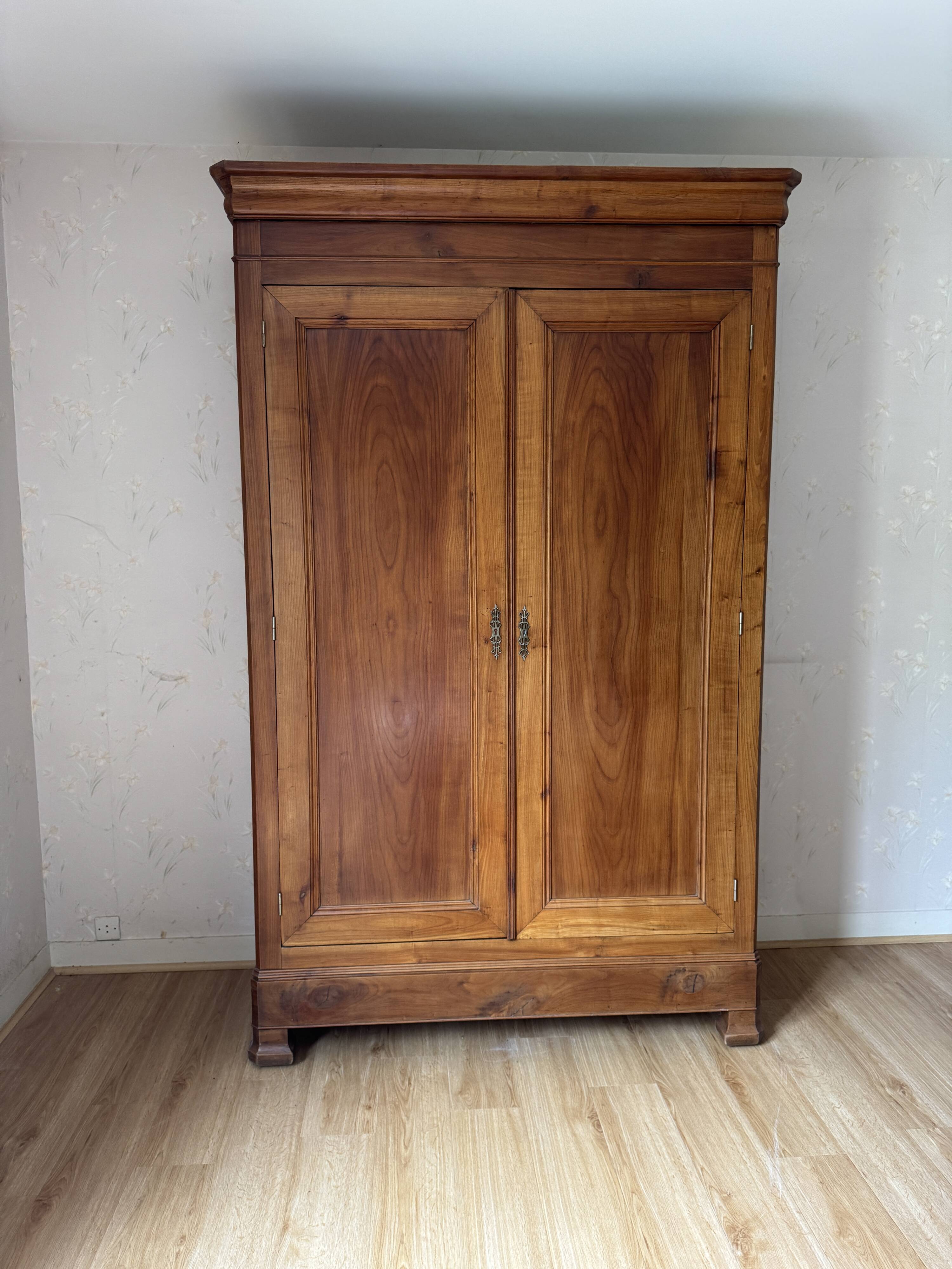 Large Louis Philippe oak wardrobe H: 2m25