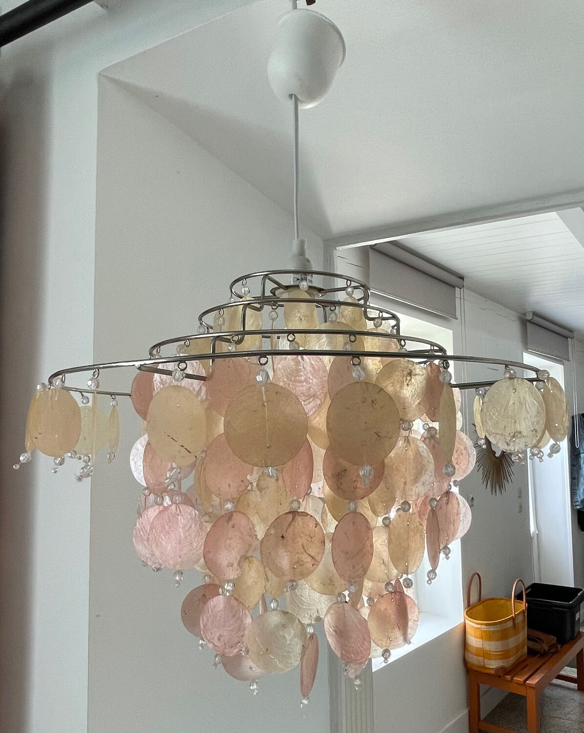 Mother-of-pearl tassel chandelier