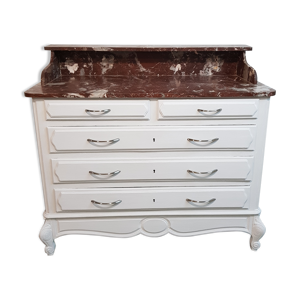 Commode avec marbre peinte