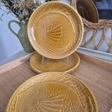 Gien earthenware fish service, 6 plates