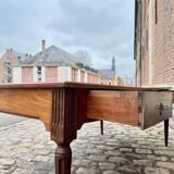 Very large double-sided mahogany desk from the Louis XVI 18th century