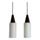 Pair of vintage scandinavian opaline suspensions