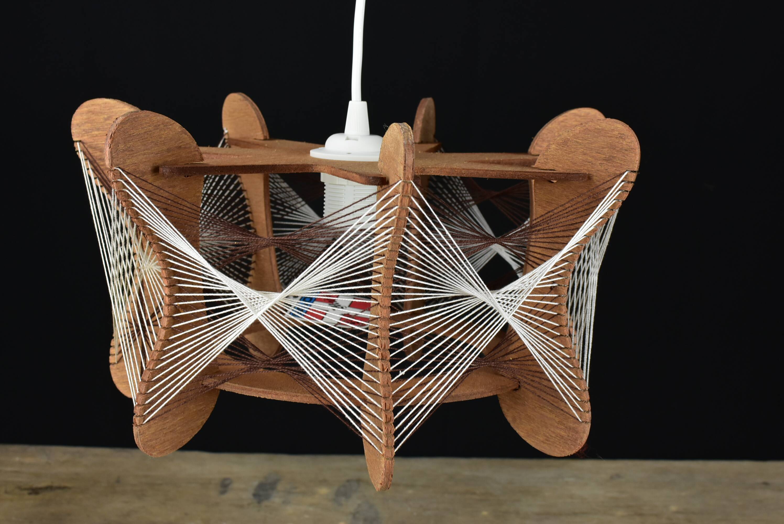 Suspension vintage bois et fils n2