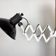 Lampe murale à ciseaux en émail noir industriel, années 1950