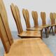 Vintage brutalist wooden dining chairs 1970 'hearts'