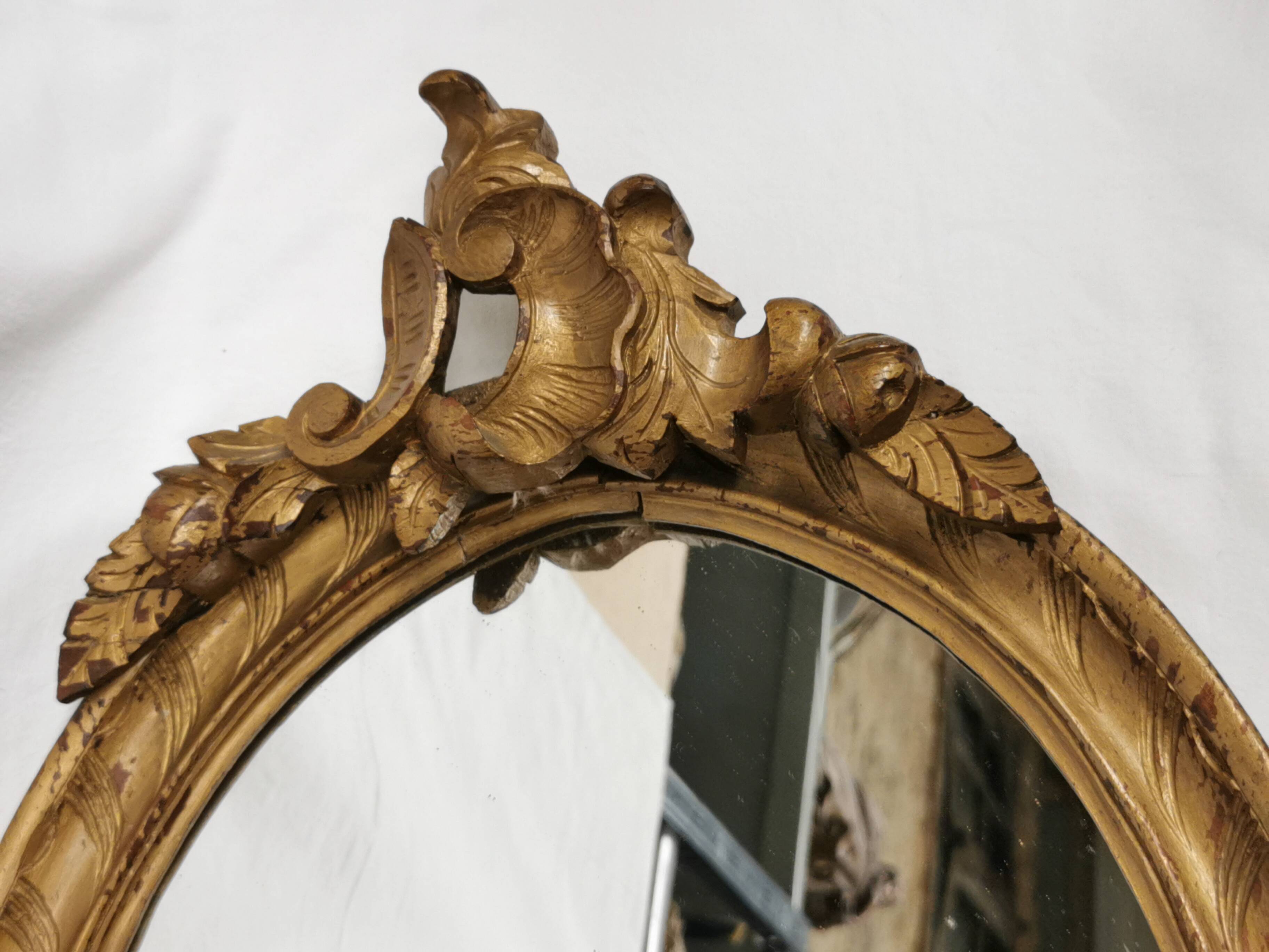 old Louis XV style gilded wood mirror, rococo