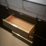Lacquered and brass sideboard edited by Marie Sabot in the 70