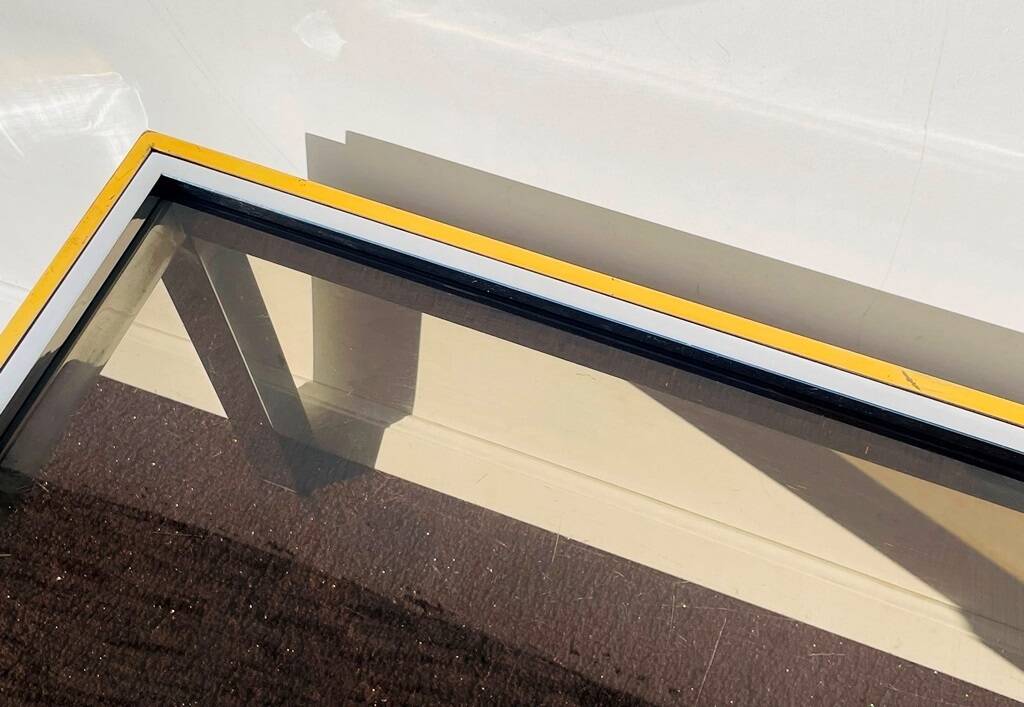 Rectangular coffee table. Flaminia Belgochrom W. Rizzo Vintage 70s