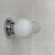 Pair of vintage modernist Art Deco wall lights, chrome and opaline, France